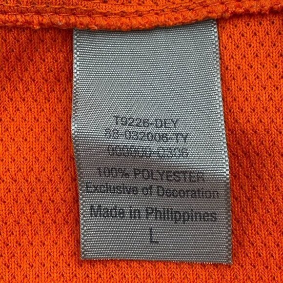 Champion Tank Top Mens L Athletic Active Wear Workout Orange Grey Mesh - Picture 7 of 7